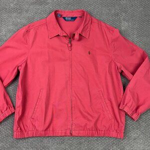 Vintage Polo Ralph Lauren Jacket Men's XL Salmon Red Bi Swing Bomber Bi-Swing